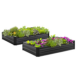 Idmarket Carrés potagers métal x2 gris