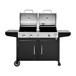 Acheter Habitat Et Jardin Barbecue gaz et charbon 2 en 1 en métal [ ]Western[ ] - Noir