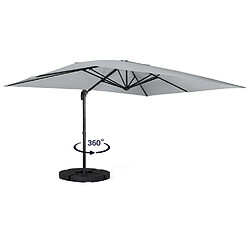 Idmarket market Parasol Déporté Rotatif CALVI Gris Clair 3x4 m