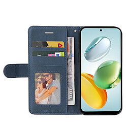 Étui portefeuille cuir Xiaomi POCO C75 - Support Bleu pas cher
