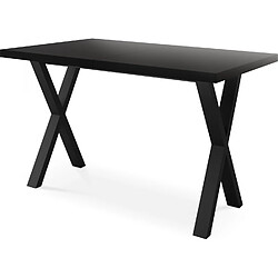 WFL GROUP Blake - Table à manger rectangulaire extensible - Noir