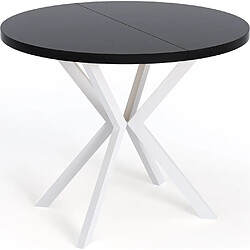Wfl group Table à manger ronde extensible - Noir