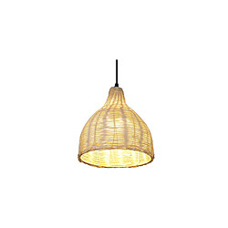 Avis ICONIK INTERIOR Lampe de plafond en bambou - Lampe suspendue de stile Boho Bali - Baro Bois naturel