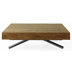 WFL GROUP Cavetta X - Table basse relevable extensible - Chêne Lefkas