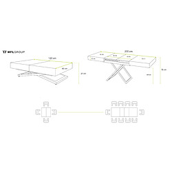 Avis WFL GROUP Cavetta X - Table basse relevable extensible - Chêne Craft