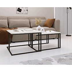 WFL GROUP Tables gigognes Cameron - Marbre Blanc