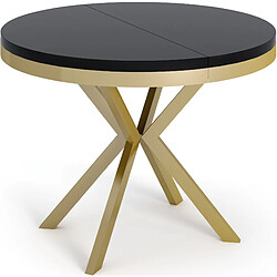 Wfl group table à manger extensible ronde - Noir