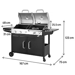 Avis Habitat Et Jardin Barbecue gaz et charbon 2 en 1 en métal [ ]Western[ ] - Noir