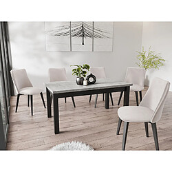 Wfl group Table à manger extensible Davidof - Gris béton