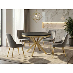 Wfl group table à manger extensible ronde - Noir