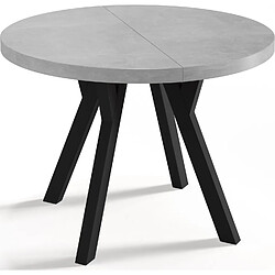 Wfl group Table à manger extensible - Gris béton