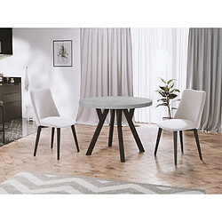 Wfl group Table à manger extensible - Gris béton