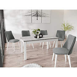 Wfl group table à manger extensible - Gris béton