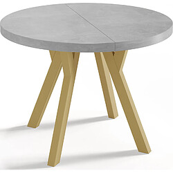 Wfl group Table à manger extensible Mateo - Gris béton