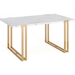 Wfl group Table à manger extensible - Marbre blanc