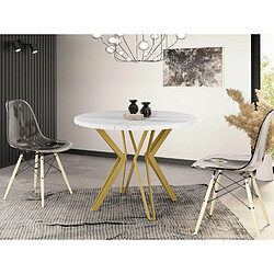 Wfl group Table à manger extensible - Marbre blanc