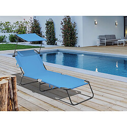 Habitat Et Jardin Bain de soleil pliable Lazy - Avec pare soleil - Bleu