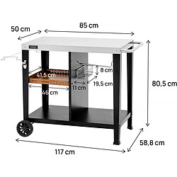Avis Habitat Et Jardin Desserte de barbecue en métal [ ]Gelia[ ] - 117 x 59 x 80 cm - Noir