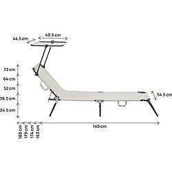 Acheter Habitat Et Jardin Bain de soleil pliable [ ]Lazy[ ] - Avec pare soleil - Beige