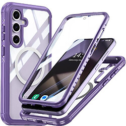 Coque Magnétique Samsung Galaxy S24 FE - Violet Coque MagSafe à protection 360° - Film PET - Antichoc - Transparence cristalline