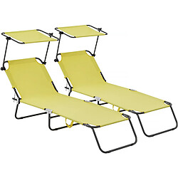 HABITAT ET JARDIN Bains de soleil Lazy - Jaune