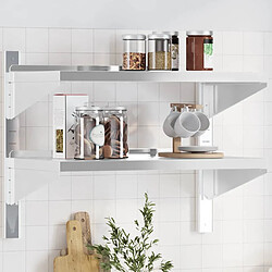 vidaXL Étagère murale à 2 niveaux 75x40x60 cm argenté acier inoxydable