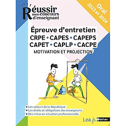Epreuve d'entretien CRPE, Capes, Capeps, Capet, CAPLP, CACPE : motivation et projection : oral 2023 et 2024 - Occasion