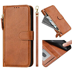 Étui VIVO Y17S 4G - Couleur unie Étui en cuir synthétique - Portefeuille intégré - Design minimal - Protection complète