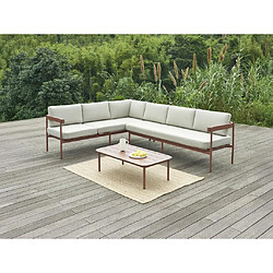 Vente-Unique Salon de jardin en aluminium LASTON - Terracotta et Beige