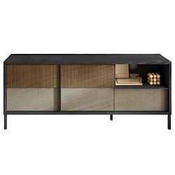 BESTMOBILIER Meuble TV Jules - Gris, 156 cm