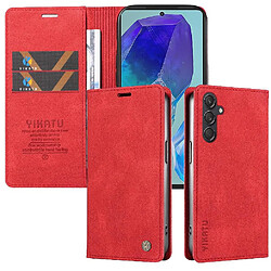 Étui Samsung Galaxy M55 5G - Noir Étui en cuir rabat magnétique - Fentes cartes - Portefeuille intégré - TPU durable