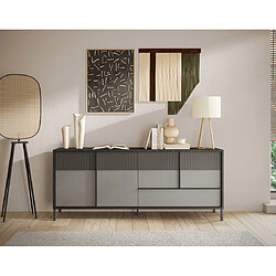 BestMobilier Jules Buffet Bas 206 cm Gris