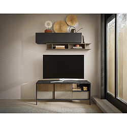 BESTMOBILIER Meuble TV Jules - Gris, 156 cm