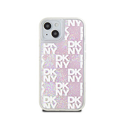DKNY Coque Apple iPhone 15 avec Paillettes Liquides - Rose