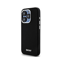 Avis DKNY iPhone 15 Pro Liquid Silicone Silver Logo - Noir