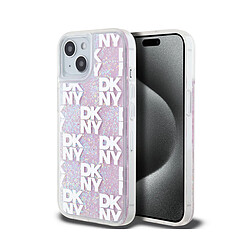 DKNY Coque Apple iPhone 15 avec Paillettes Liquides - Rose