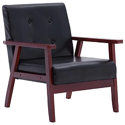 ZMH Ensemble de canapés 3 pcs Noir Similicuir pas cher