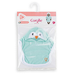 Corolle Cape de bain pingouin poupée - Blanc Cape de bain pour poupée - Motif pingouin - Éponge douce - Lavable
