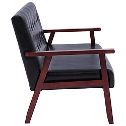 ZMH Ensemble de canapés 2 pcs Noir Similicuir pas cher