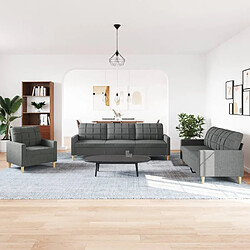 Avis Zmh Ensemble de canapés 3 pcs - Gris foncé