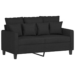 Avis ZMH Ensemble de canapés 2 pcs avec coussins Noir Tissu