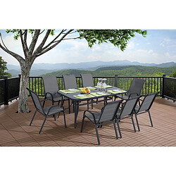 Habitat Et Jardin Table de jardin Cordoba - Phoenix - 8 places - Gris effet marbre