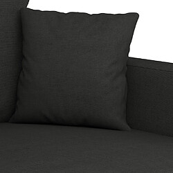 ZMH Ensemble de canapés 2 pcs avec coussins Noir Tissu pas cher