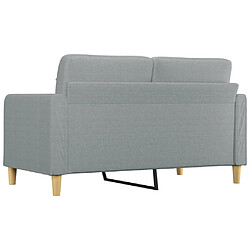 Zmh Canapé droit 2 places tissu - Gris clair pas cher