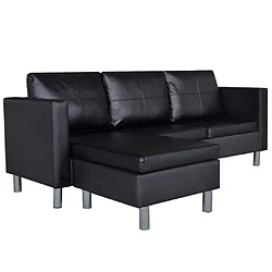 Zmh Canapé modulable 3 places - Noir