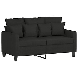 Avis ZMH Ensemble de canapés 2 pcs avec coussins Noir Tissu