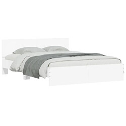 Avis vidaXL Cadre de lit sans matelas blanc 140x190 cm