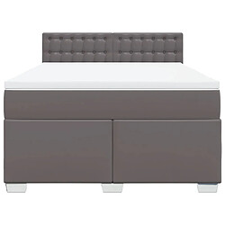 Acheter vidaXL Sommier à lattes de lit avec matelas Gris 140x200 cm Similicuir
