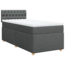 Avis vidaXL Sommier à lattes de lit avec matelas Gris foncé 90x200 cm Tissu