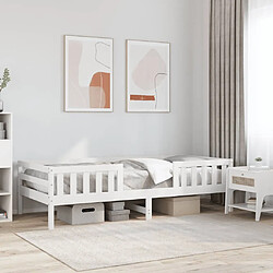 vidaXL Cadre de lit sans matelas blanc 90x200 cm bois de pin massif 